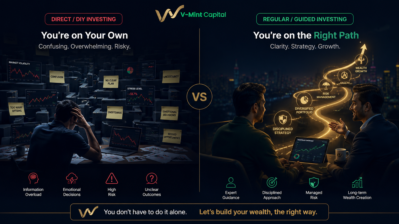 Direct vs Regular mutual funds comparison for beginners